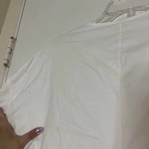 ZERO + Maria Cornejo ivory white long sleeve button down cotton dress US 4 - Picture 12 of 12